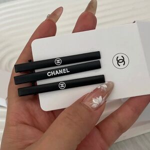Chanel Black Hair Clip Trio